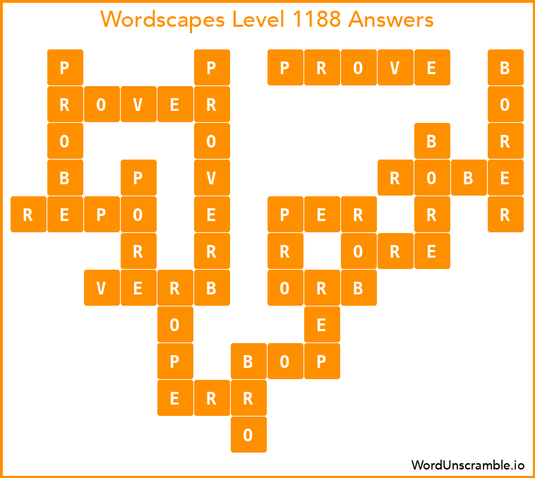 Wordscapes Level 1188 Answers