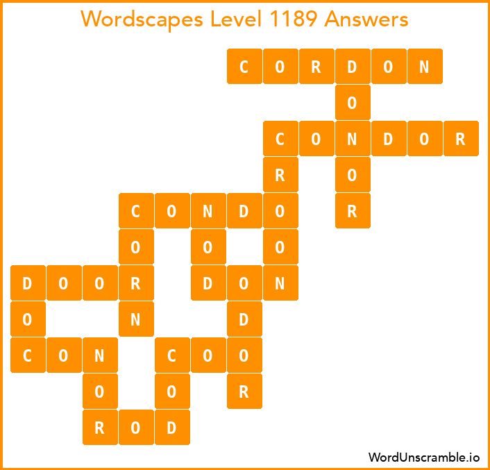 Wordscapes Level 1189 Answers
