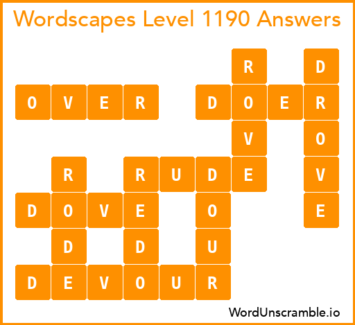 Wordscapes Level 1190 Answers