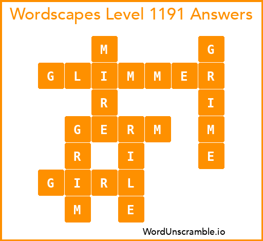 Wordscapes Level 1191 Answers