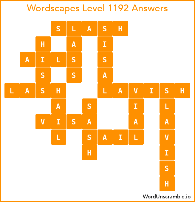 Wordscapes Level 1192 Answers