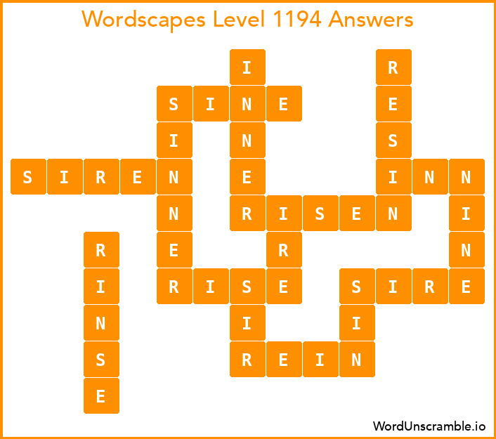 Wordscapes Level 1194 Answers