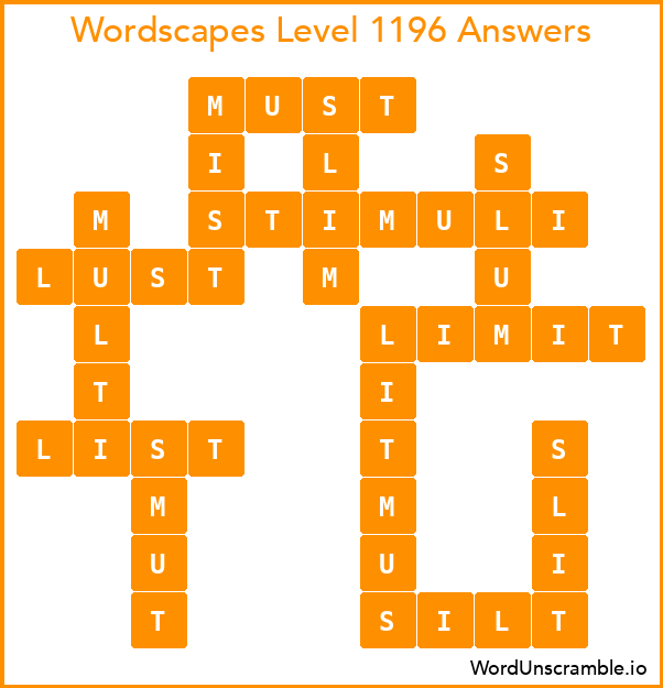Wordscapes Level 1196 Answers