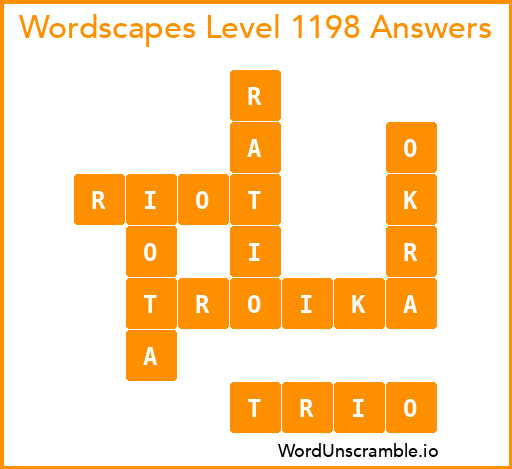 Wordscapes Level 1198 Answers