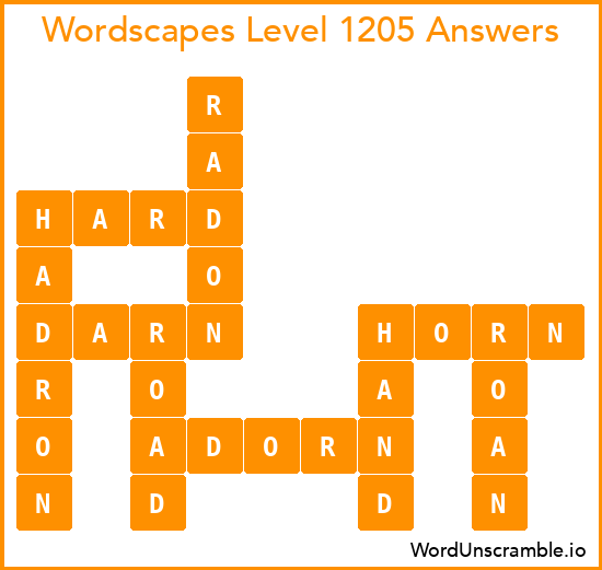 Wordscapes Level 1205 Answers