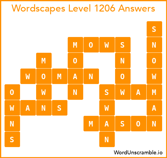 Wordscapes Level 1206 Answers