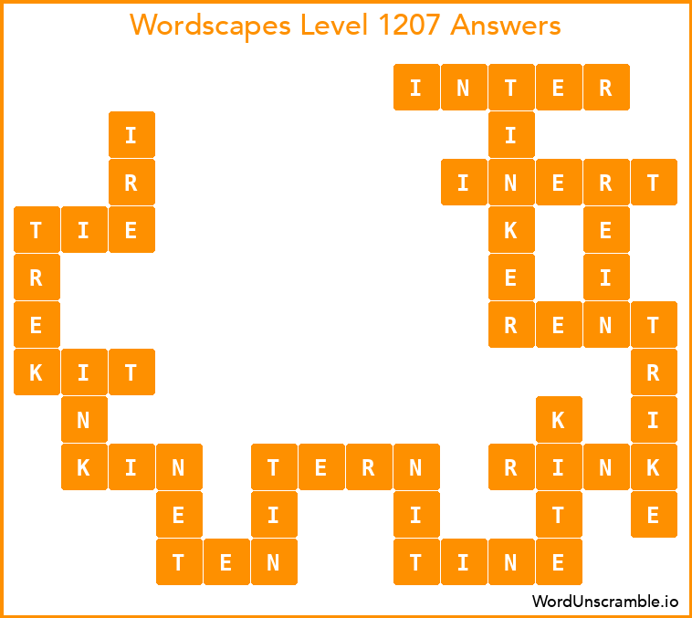 Wordscapes Level 1207 Answers