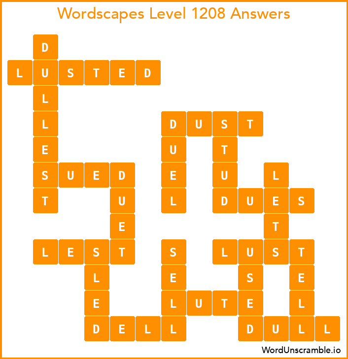 Wordscapes Level 1208 Answers