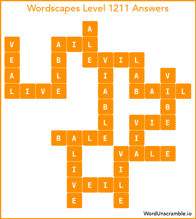 Wordscapes Level 1211 Answers