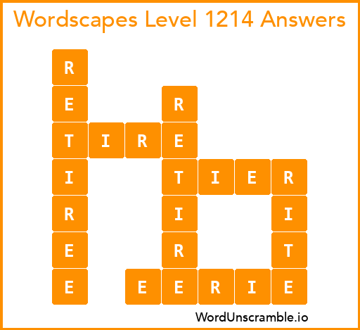 Wordscapes Level 1214 Answers