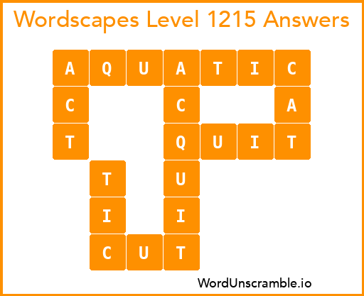 Wordscapes Level 1215 Answers