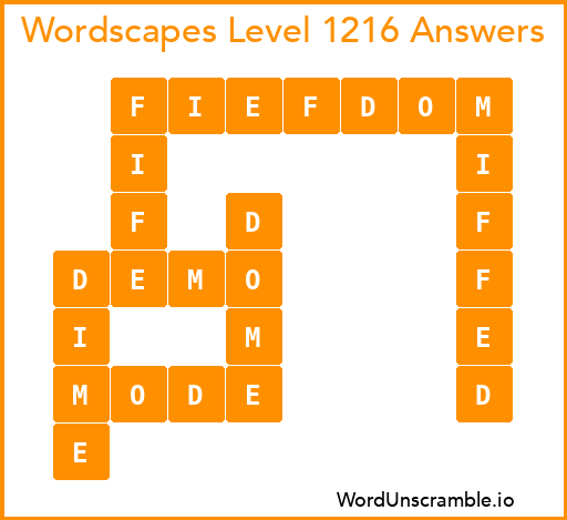 Wordscapes Level 1216 Answers