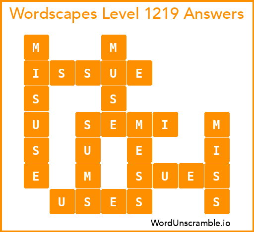 Wordscapes Level 1219 Answers