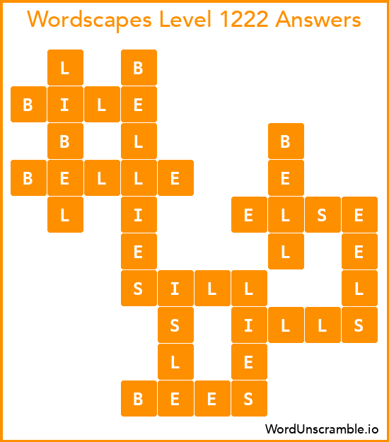 Wordscapes Level 1222 Answers