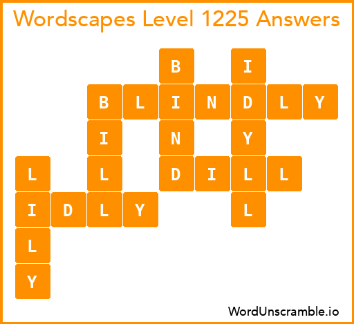 Wordscapes Level 1225 Answers