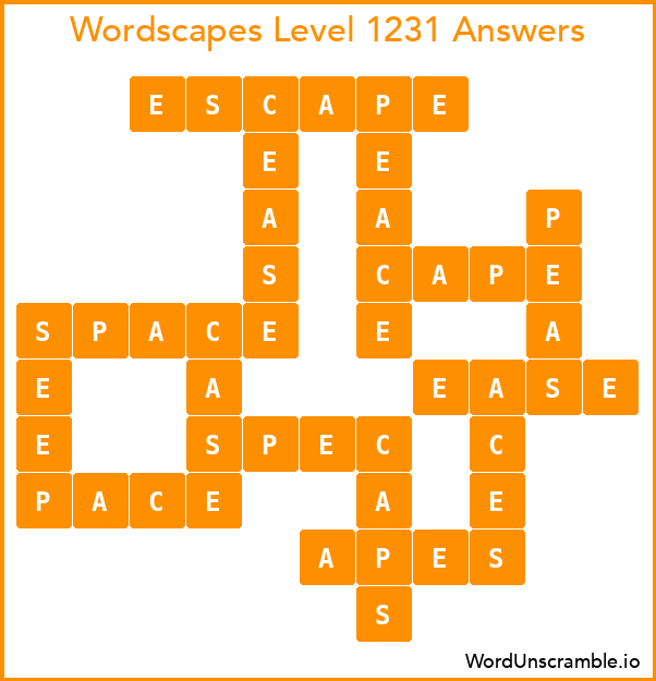 Wordscapes Level 1231 Answers