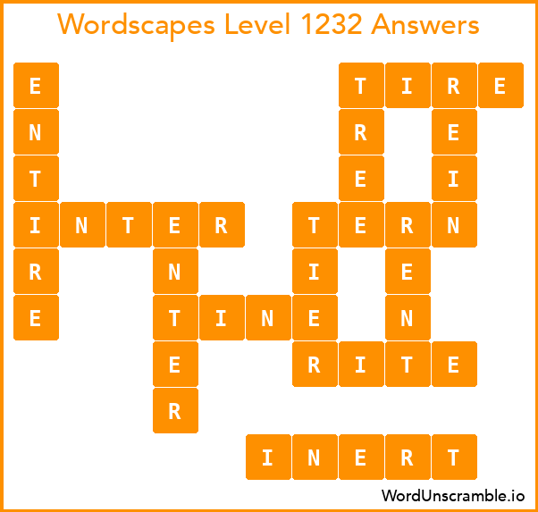 Wordscapes Level 1232 Answers