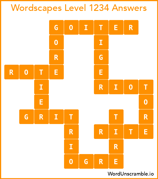 Wordscapes Level 1234 Answers