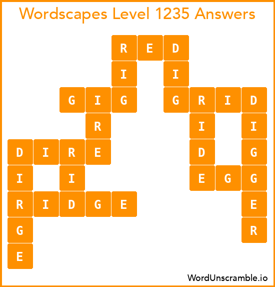 Wordscapes Level 1235 Answers