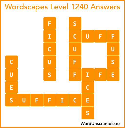 Wordscapes Level 1240 Answers