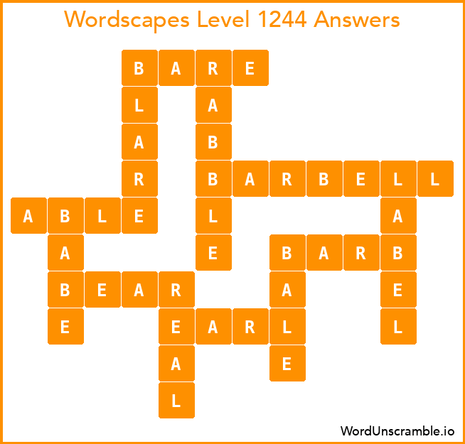 Wordscapes Level 1244 Answers