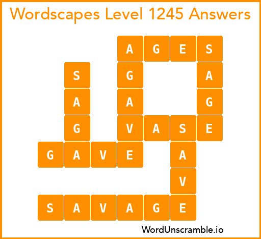 Wordscapes Level 1245 Answers