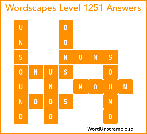 Wordscapes Level 1251 Answers