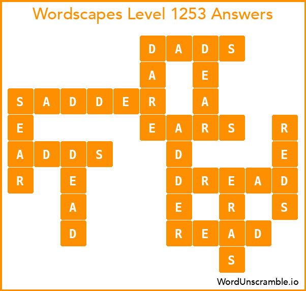 Wordscapes Level 1253 Answers