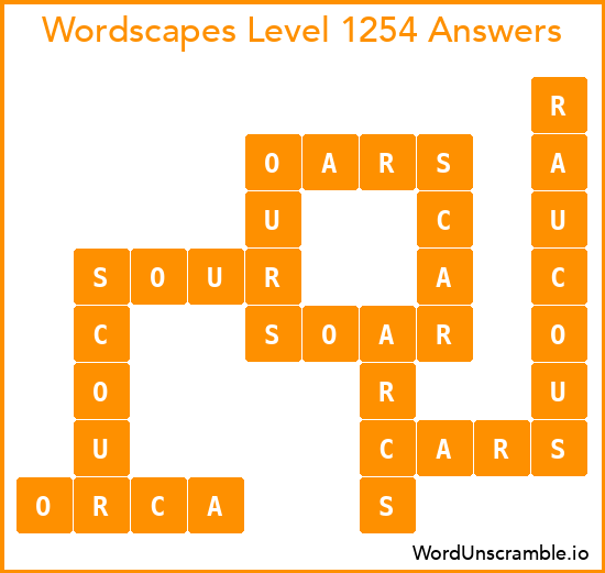 Wordscapes Level 1254 Answers