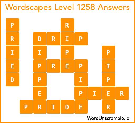 Wordscapes Level 1258 Answers