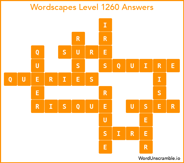 Wordscapes Level 1260 Answers
