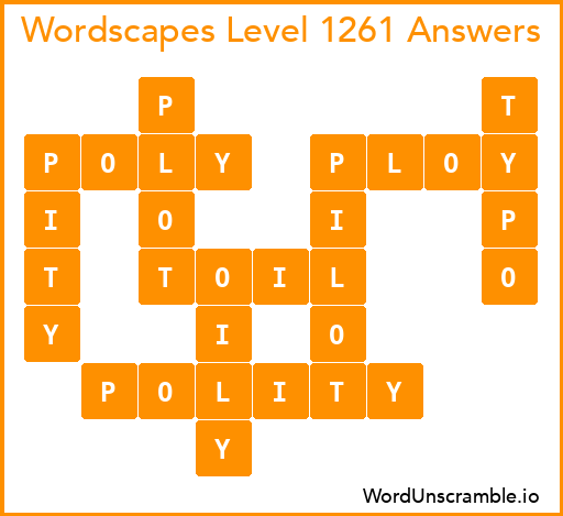 Wordscapes Level 1261 Answers