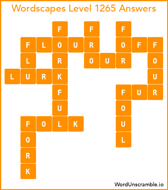 Wordscapes Level 1265 Answers