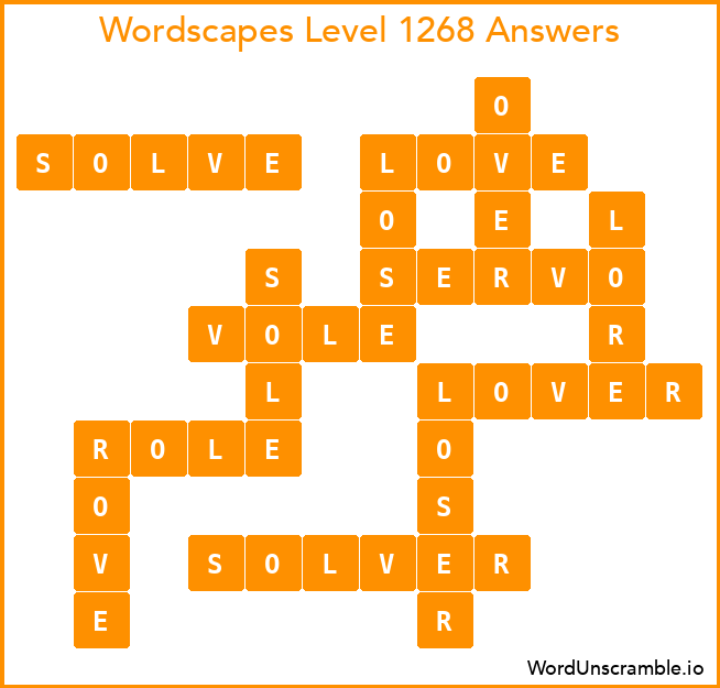 Wordscapes Level 1268 Answers