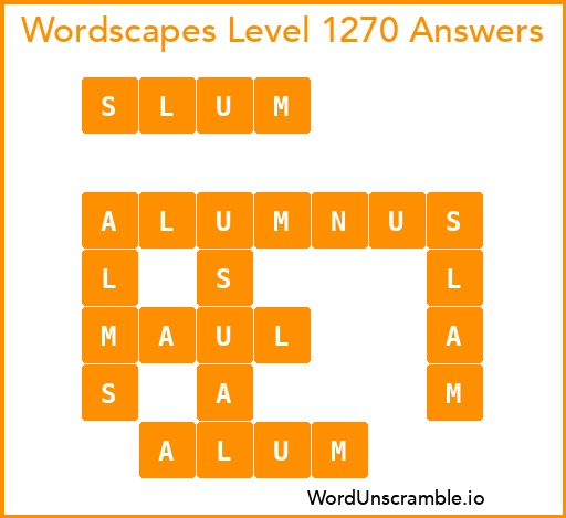 Wordscapes Level 1270 Answers