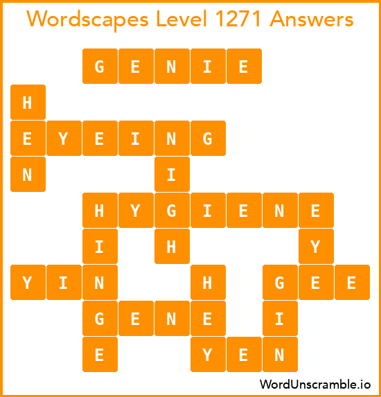 Wordscapes Level 1271 Answers