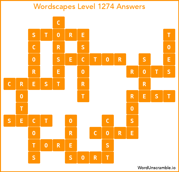 Wordscapes Level 1274 Answers