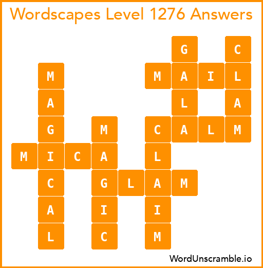 Wordscapes Level 1276 Answers