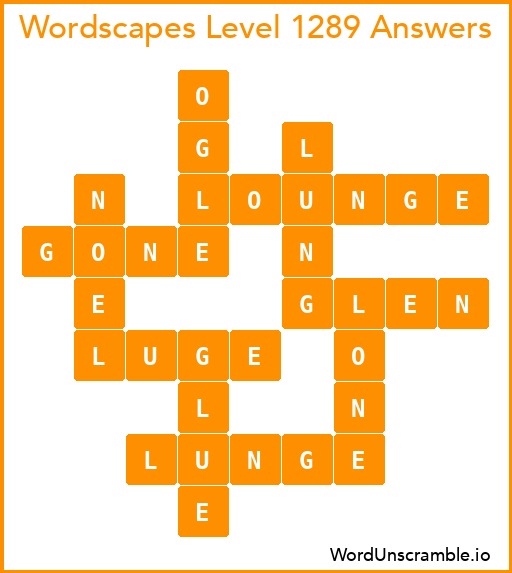 Wordscapes Level 1289 Answers