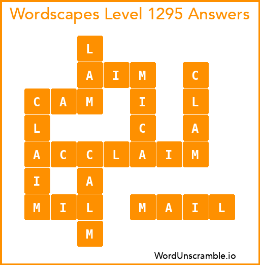 Wordscapes Level 1295 Answers