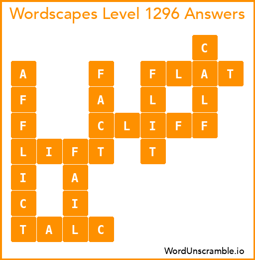 Wordscapes Level 1296 Answers
