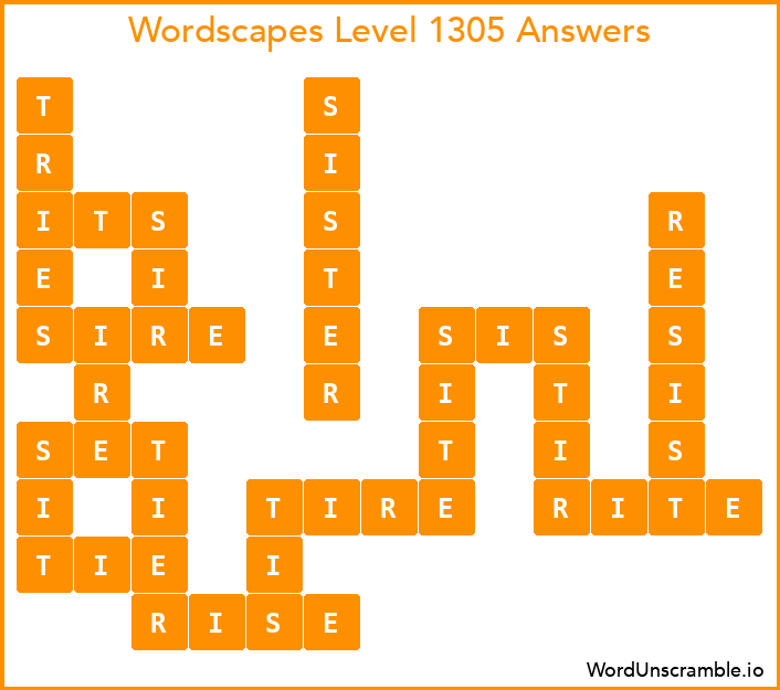 Wordscapes Level 1305 Answers