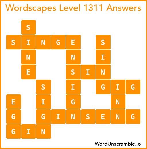 Wordscapes Level 1311 Answers