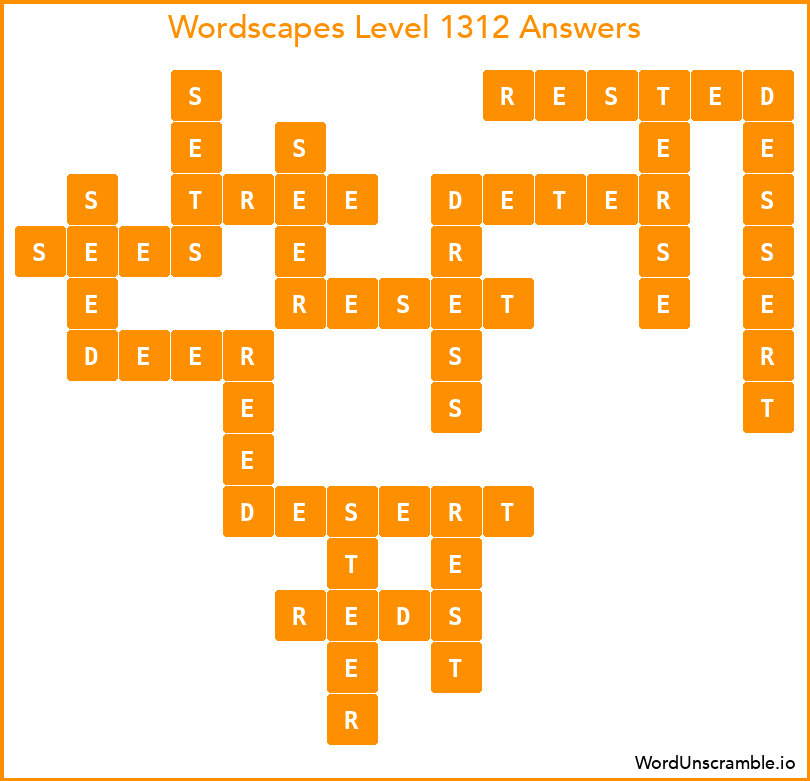 Wordscapes Level 1312 Answers
