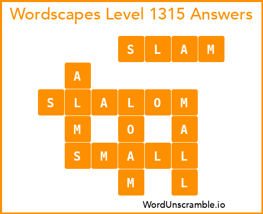 Wordscapes Level 1315 Answers