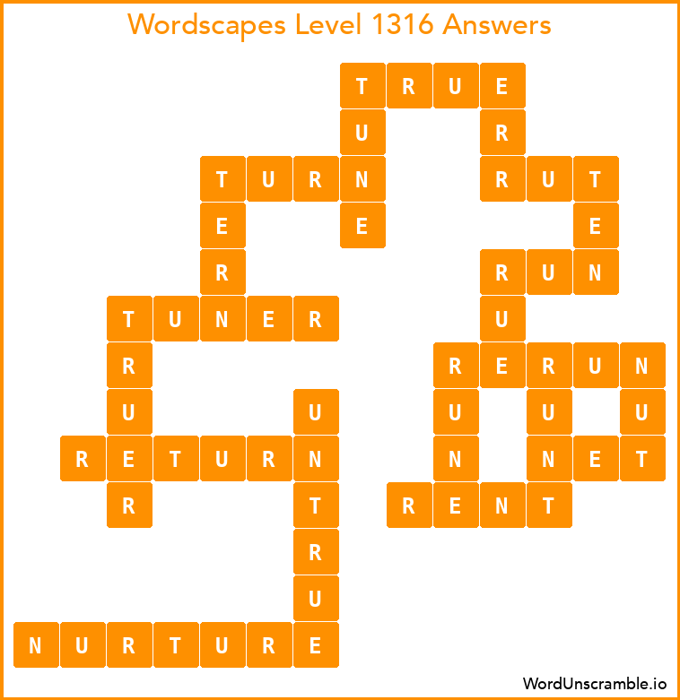 Wordscapes Level 1316 Answers