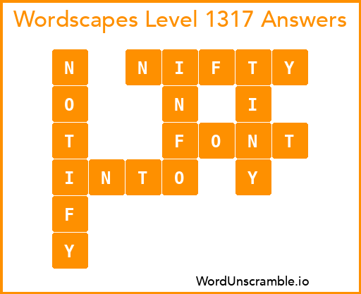 Wordscapes Level 1317 Answers