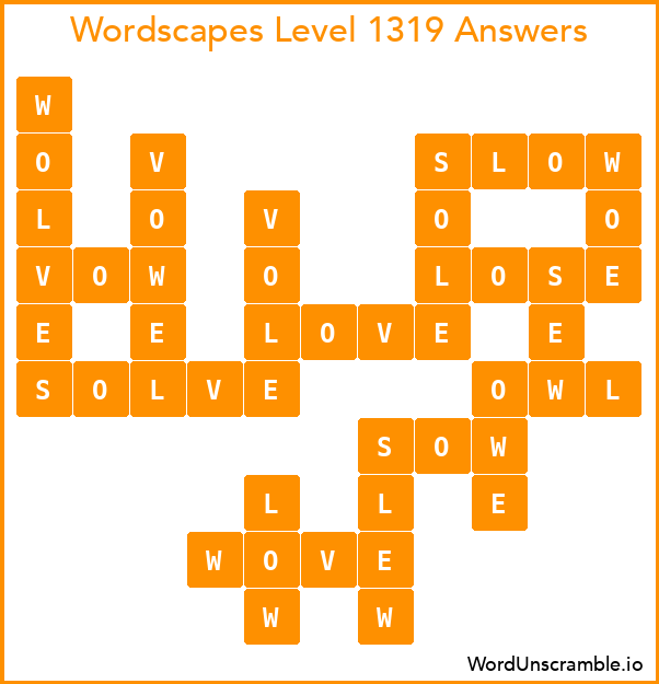 Wordscapes Level 1319 Answers