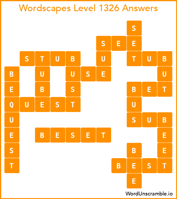 Wordscapes Level 1326 Answers
