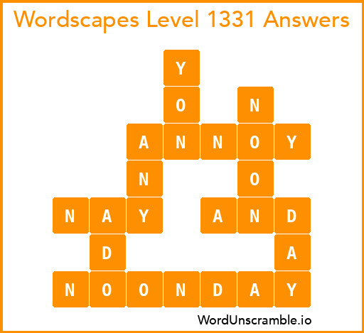 Wordscapes Level 1331 Answers